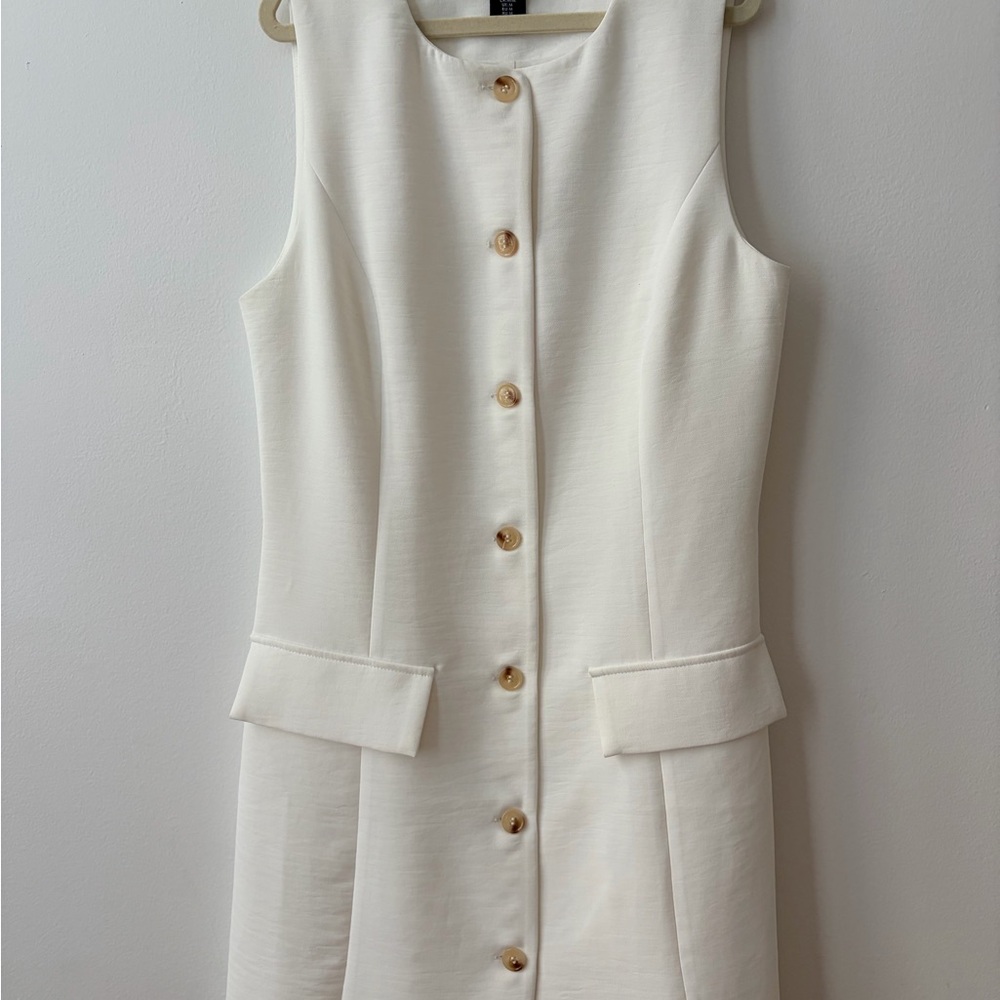 Sincerely Jules Cream Button-Front Mini Dress